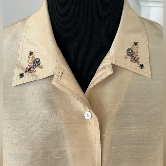 Liz Claiborne Raw Silk Shirt - Picture 2 of 5